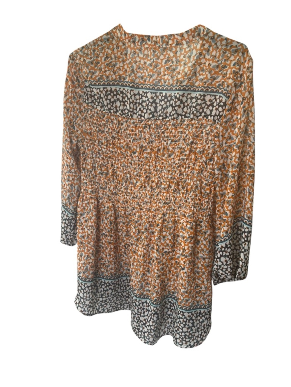 Figueroa & Flower Orange Floral Button Down Elastic Waist Mini Dress Women’s XL - Picture 2 of 8